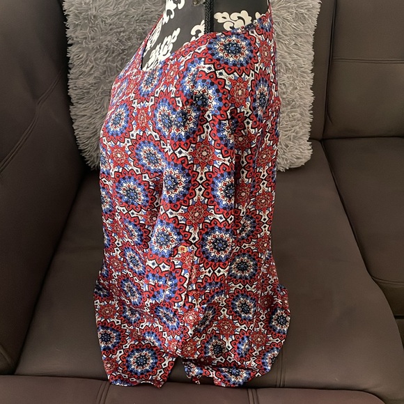 EVAN-PICONE Colorful Design Short Sleeve Blouse Size 16 - Picture 3 of 9